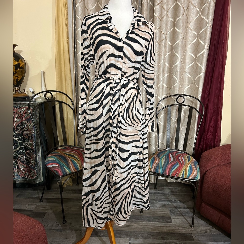 Lauren Ralph Lauren Zebra Print Long Sleeve Dress